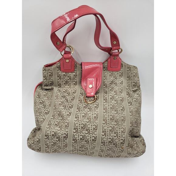 Liz Claiborne Handbags - Large Liz Clairborne Tan Stitched Logo Tote Purse 17"x12"x3"